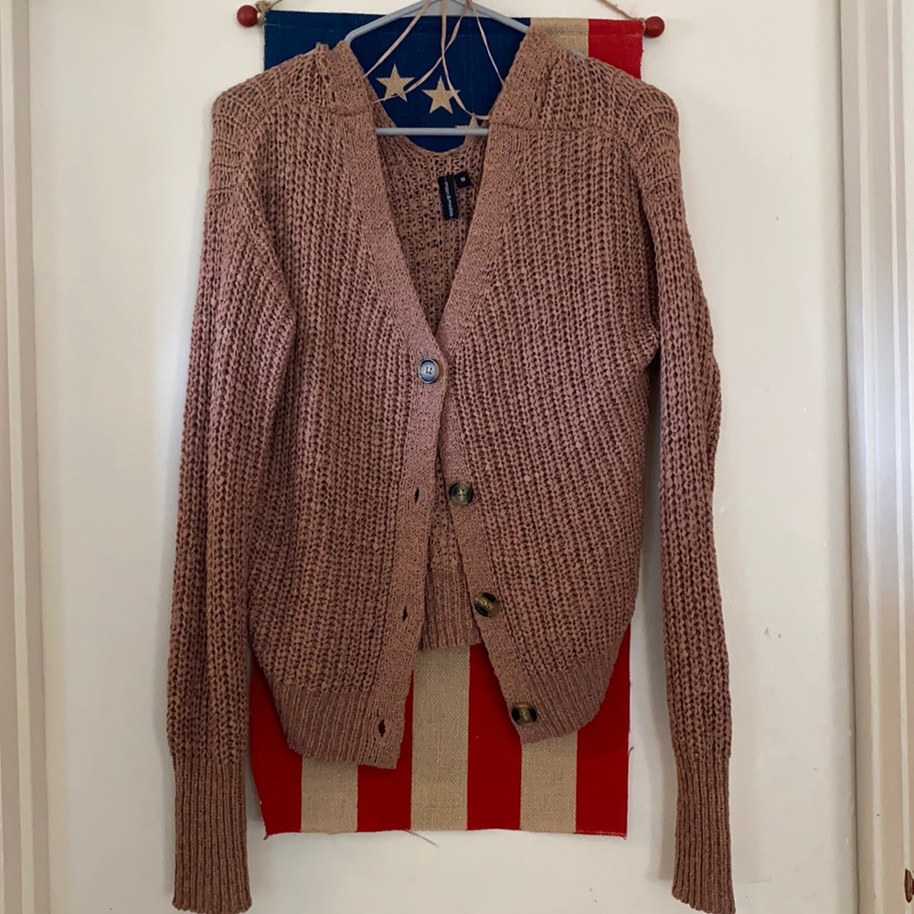 Mauve cable knit sweater